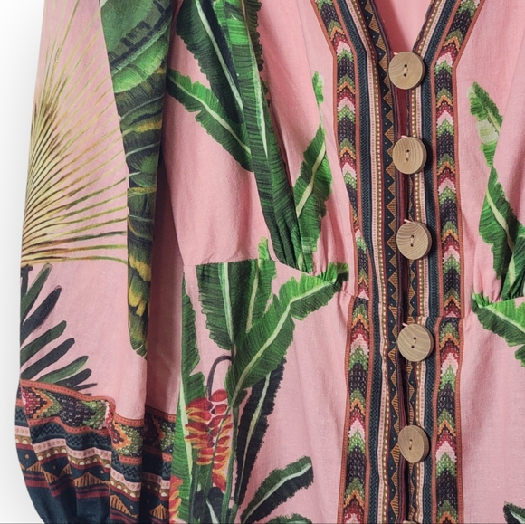 Farm Rio Amazonia Dress Linen Blend - Picture 5 of 8